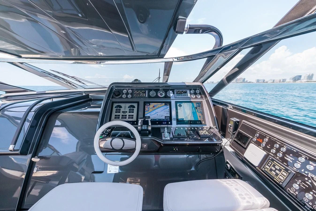 the inside of a car aboard BABY PEARL Yacht for Sale