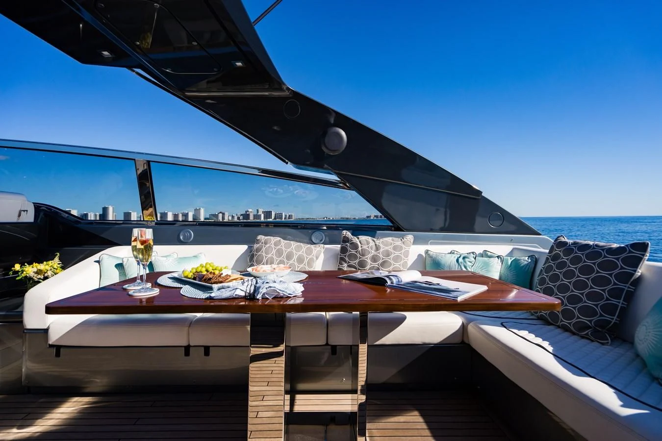 a table on a boat aboard BABY PEARL Yacht for Sale