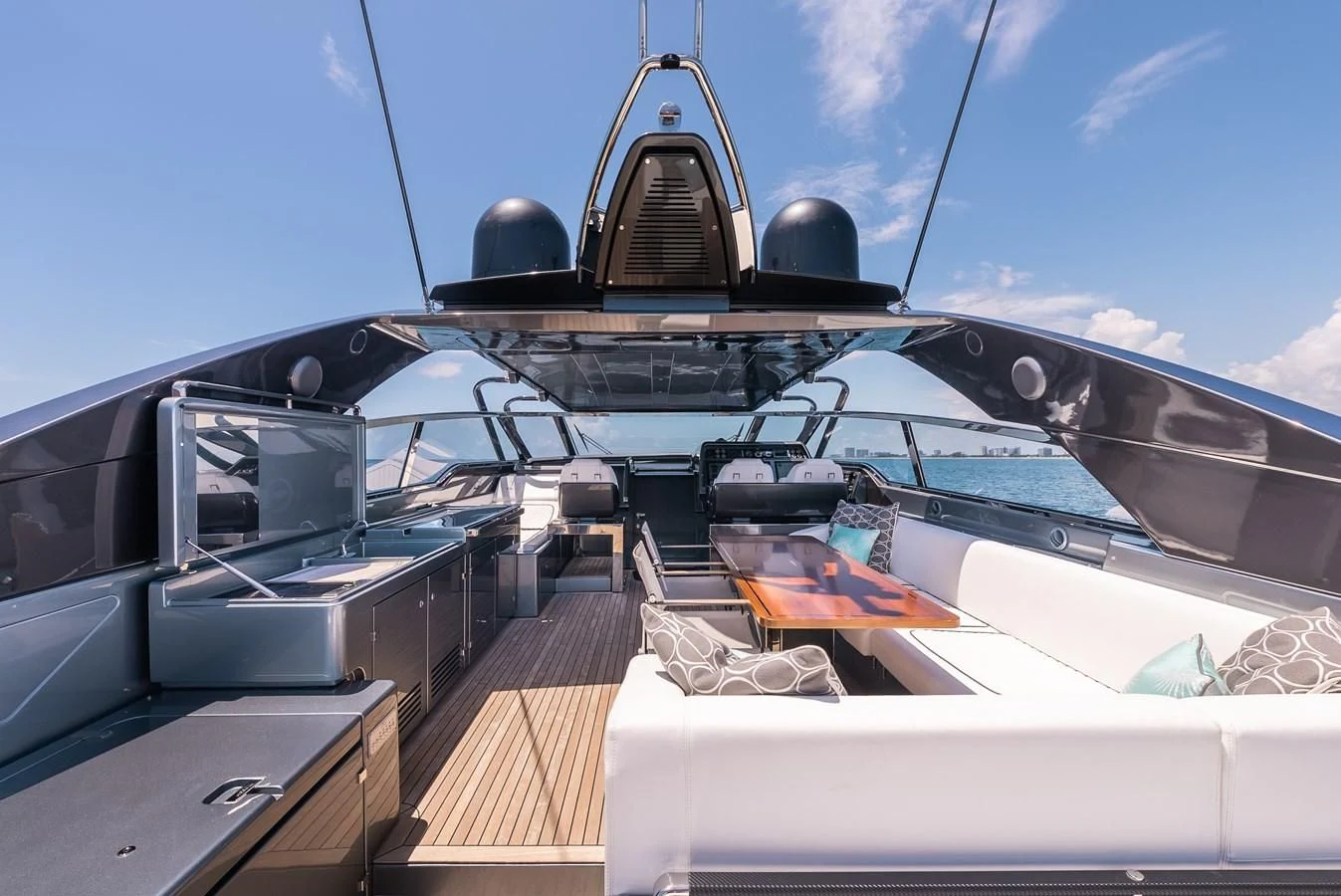 a boat with a large metal structure on the deck aboard BABY PEARL Yacht for Sale