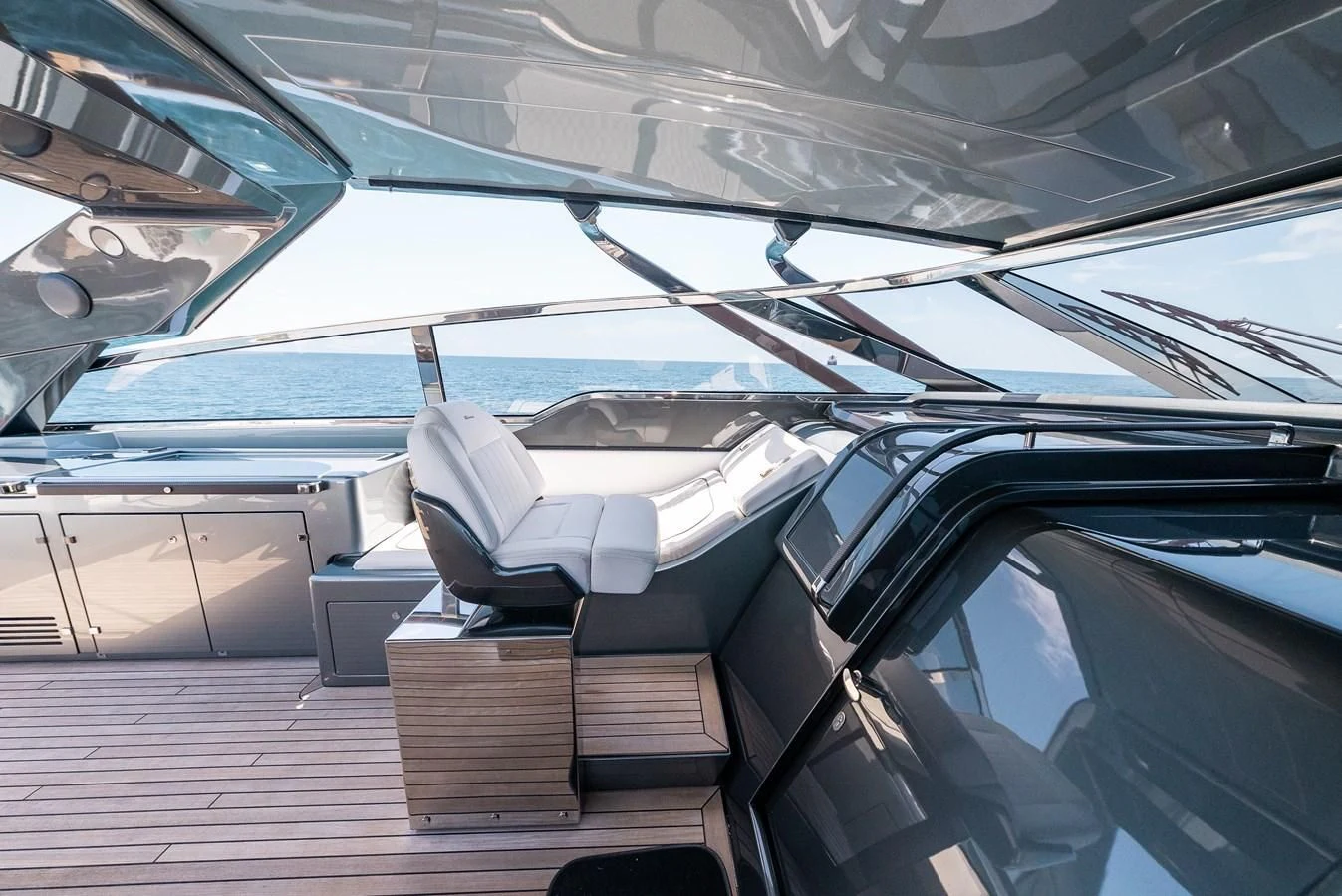 inside of a car aboard BABY PEARL Yacht for Sale