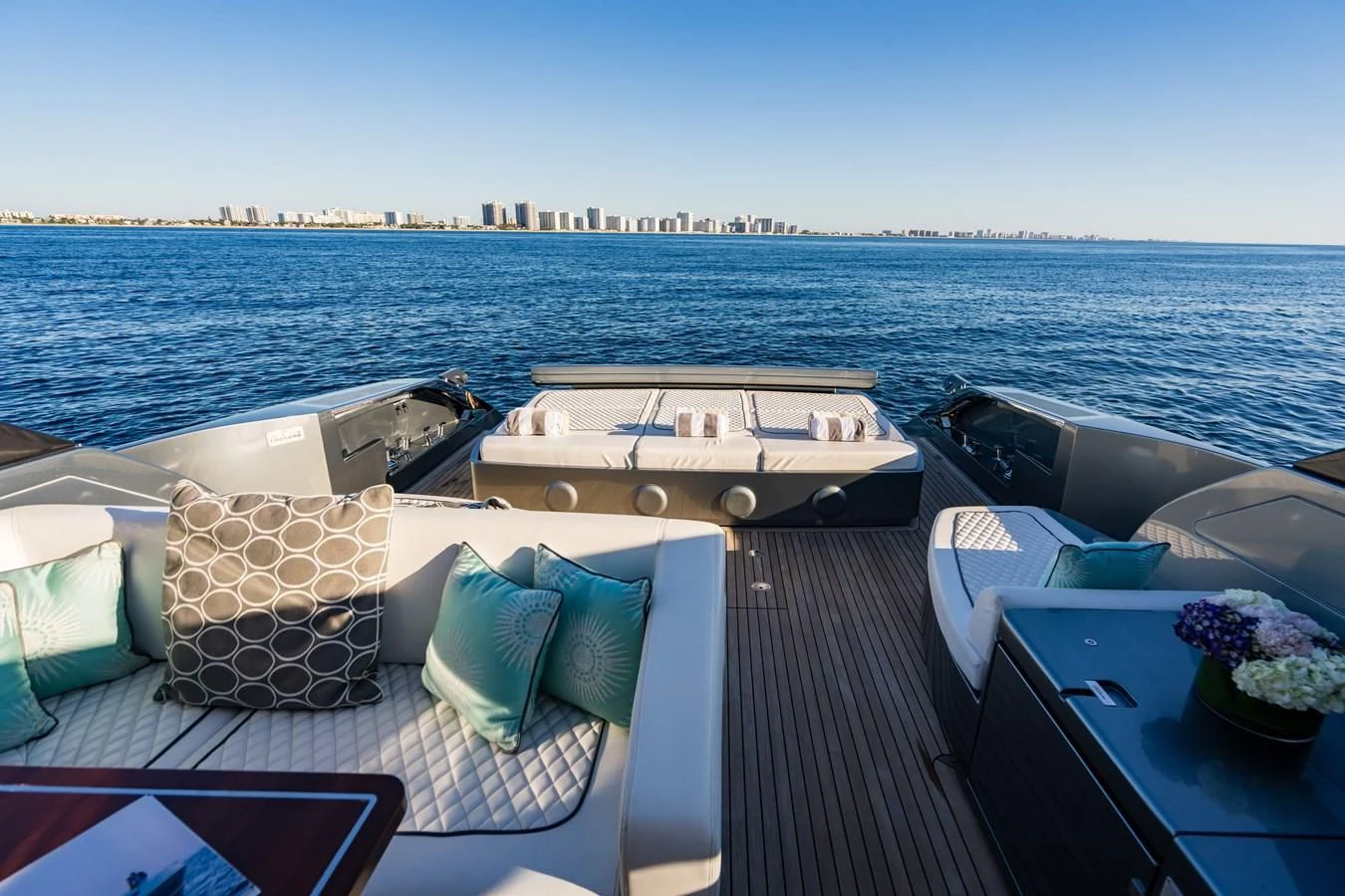 a boat on a deck aboard BABY PEARL Yacht for Sale