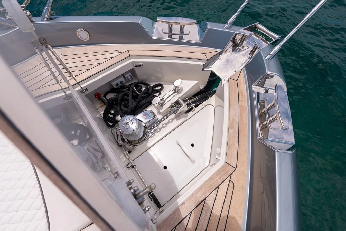 the front of a boat aboard BABY PEARL Yacht for Sale