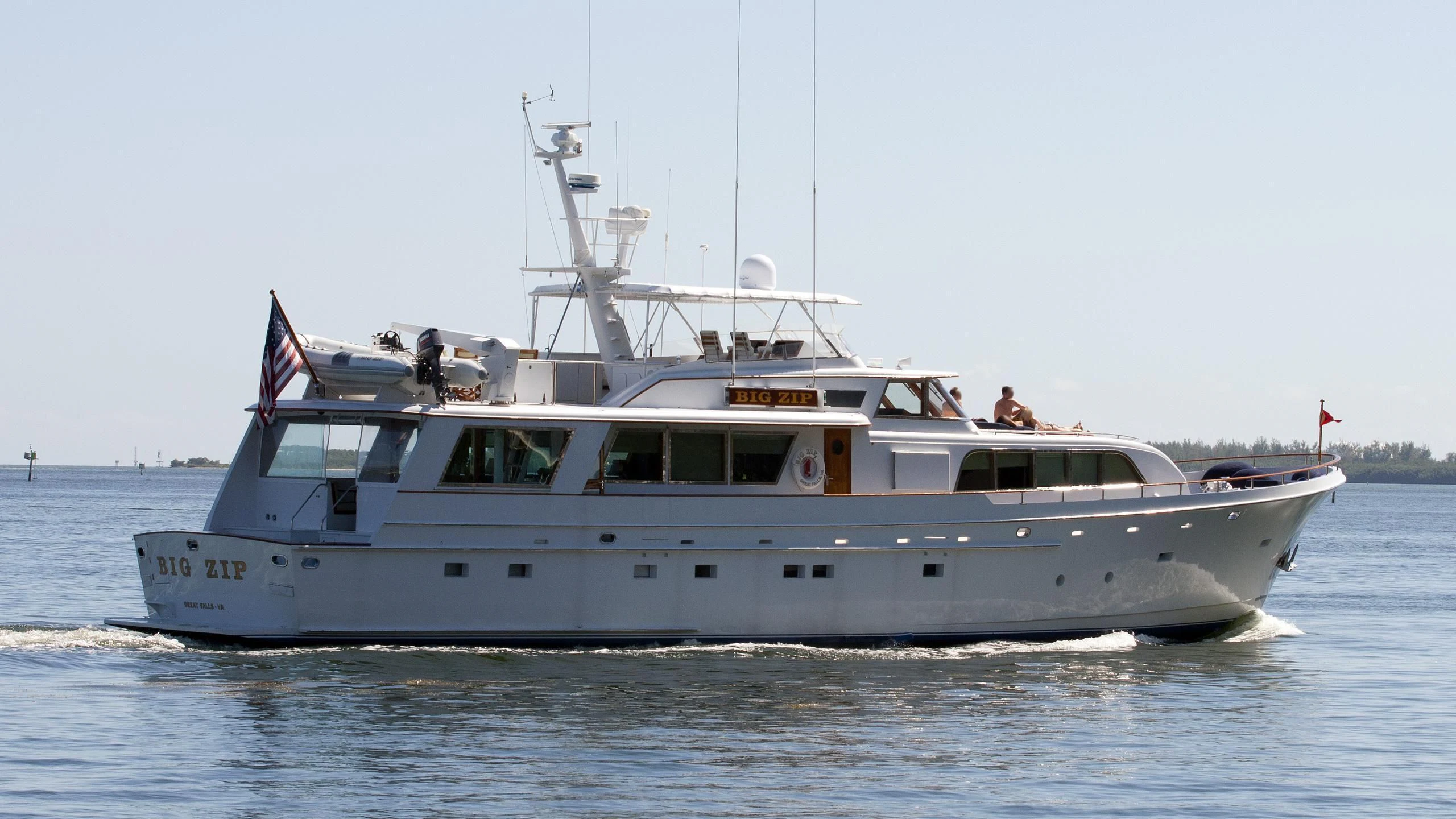 a boat on the water aboard HONOR AND VALOR Yacht for Sale