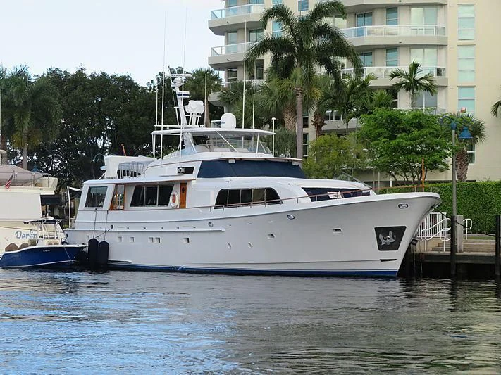 a boat in the water aboard HONOR AND VALOR Yacht for Sale