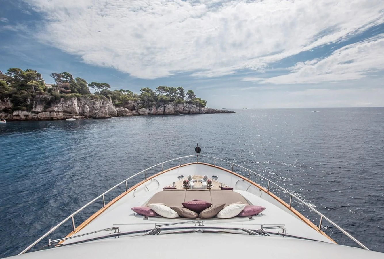 a boat on the water aboard SOLAL Yacht for Sale