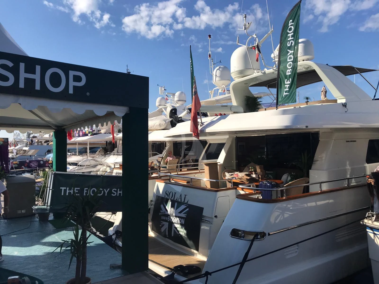 a boat on a dock aboard SOLAL Yacht for Sale