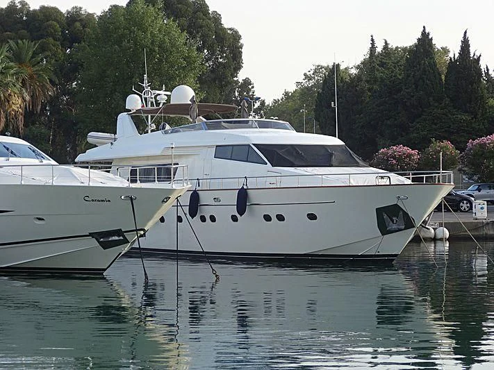 a couple of boats are parked in a harbor aboard SOLAL Yacht for Sale
