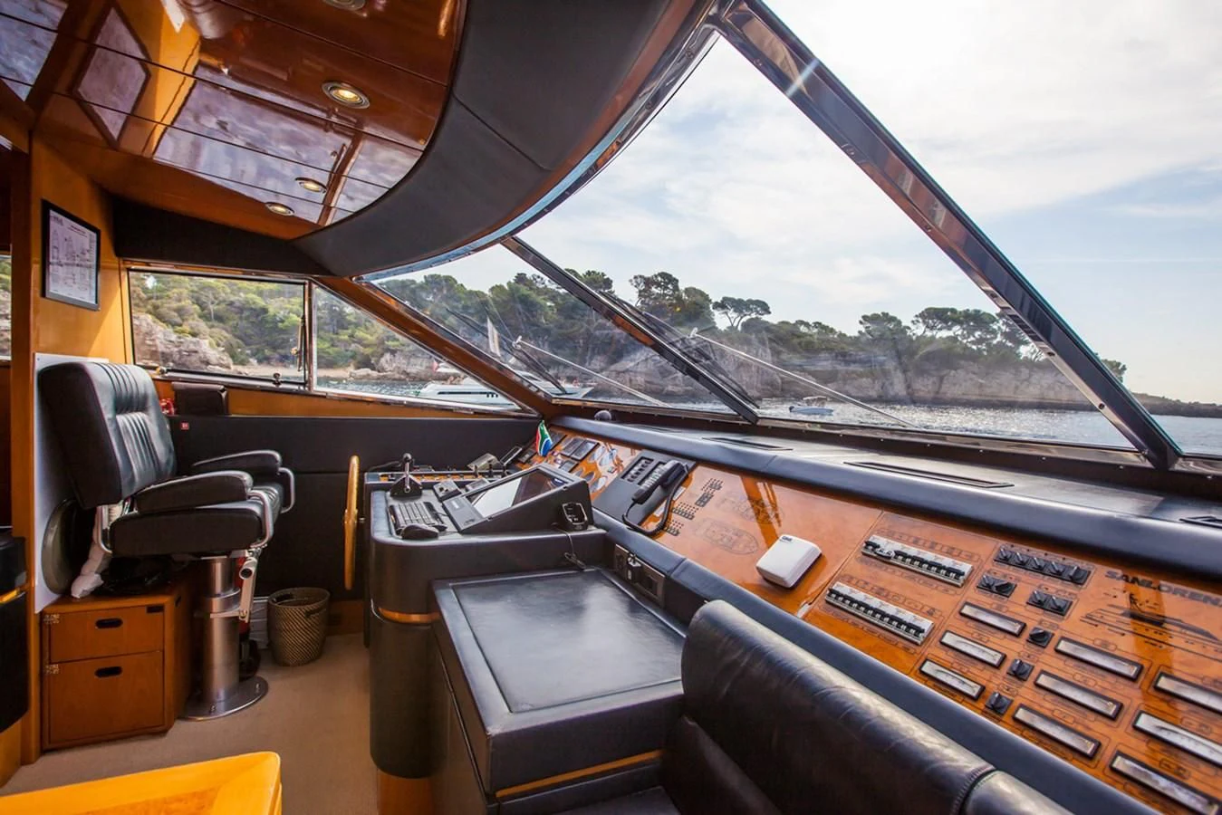 inside of a bus aboard SOLAL Yacht for Sale