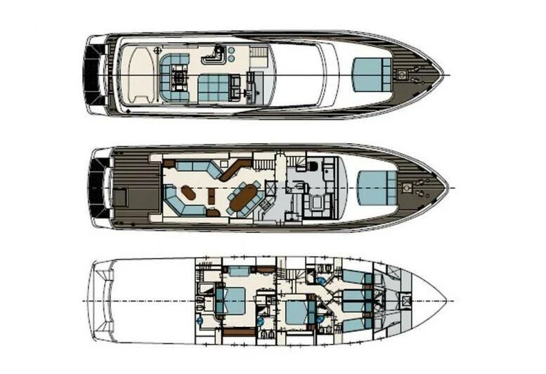 diagram, engineering drawing aboard SOLAL Yacht for Sale