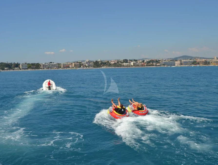 people on a jet ski aboard SOLAL Yacht for Sale