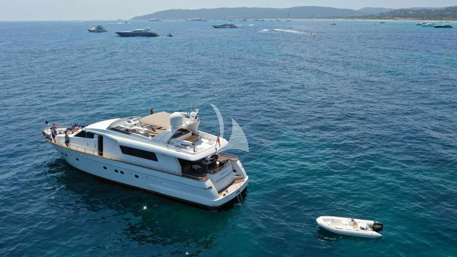 a boat in the water aboard SOLAL Yacht for Sale