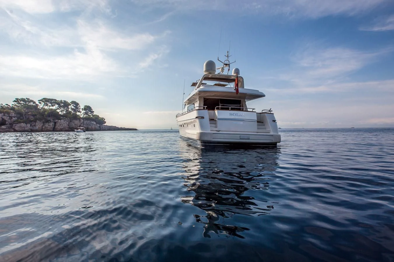 a boat in the water aboard SOLAL Yacht for Sale