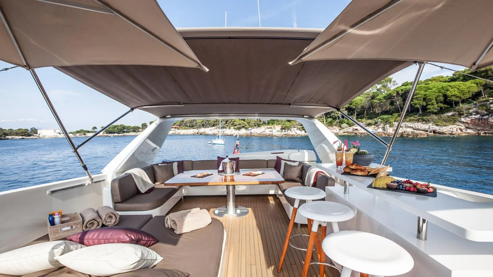 a boat on the water aboard SOLAL Yacht for Sale