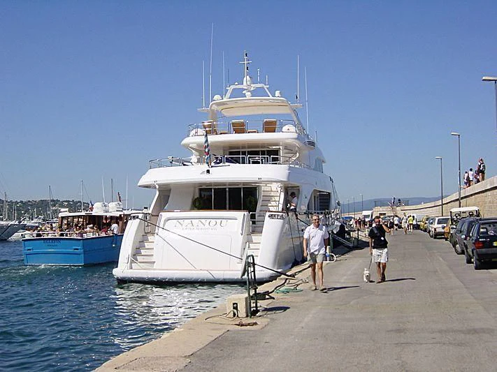 a boat docked at a dock aboard CAMARINA ROYALE Yacht for Sale