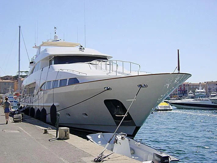 a large white boat aboard CAMARINA ROYALE Yacht for Sale