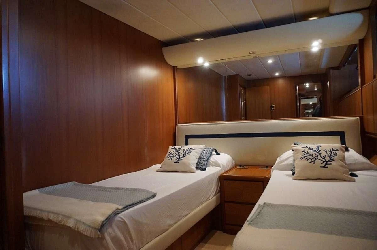 a room with two beds aboard BALU 3 Yacht for Sale
