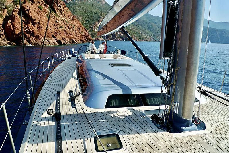 a boat on the water aboard MAGIC BLUE Yacht for Sale