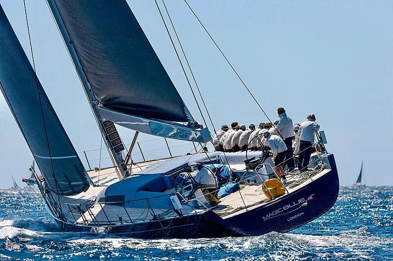 a group of people on a sailboat aboard MAGIC BLUE Yacht for Sale