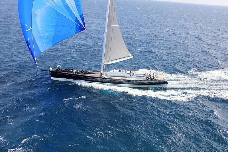 a boat sailing in the sea aboard MAGIC BLUE Yacht for Sale