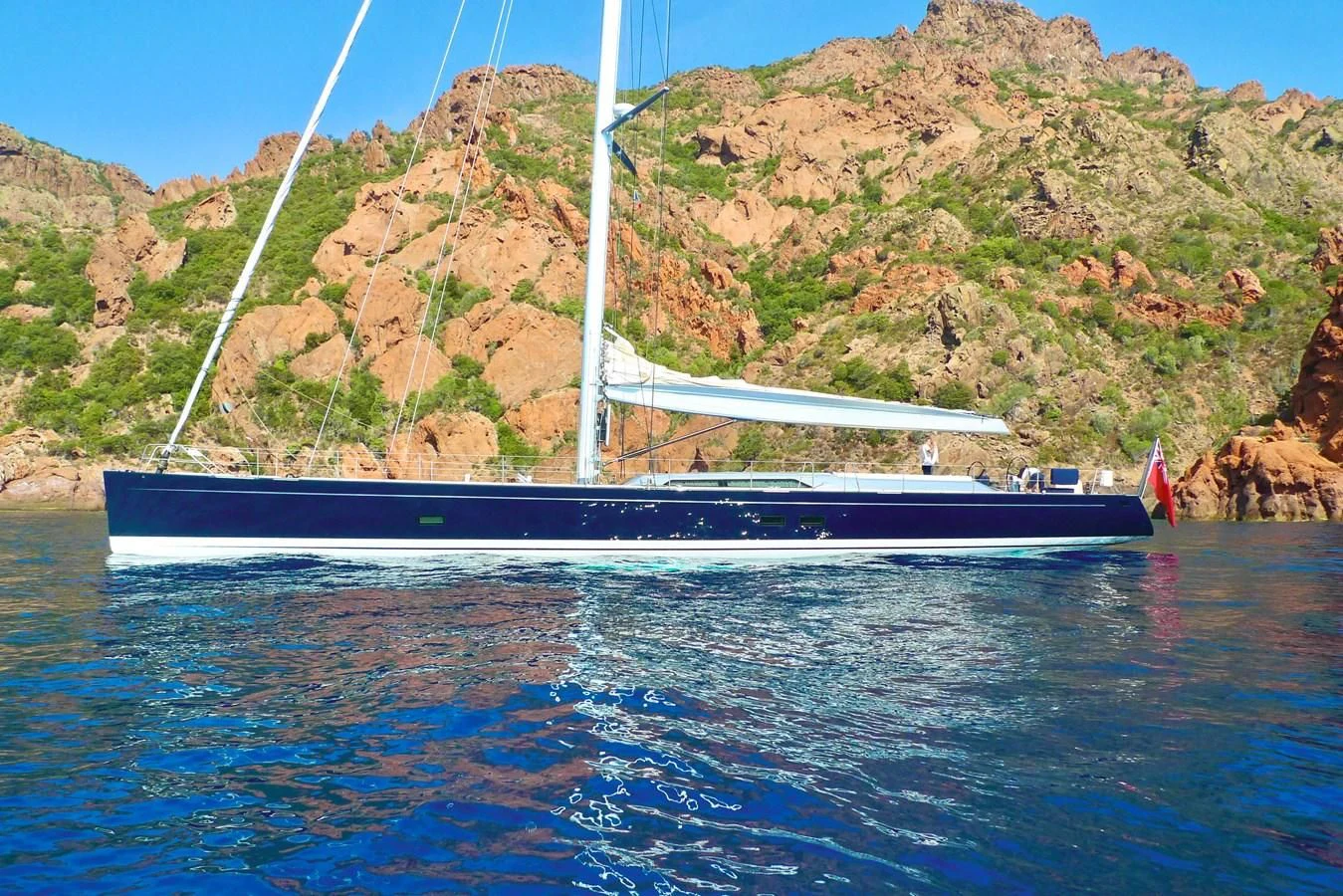 a boat on the water aboard MAGIC BLUE Yacht for Sale