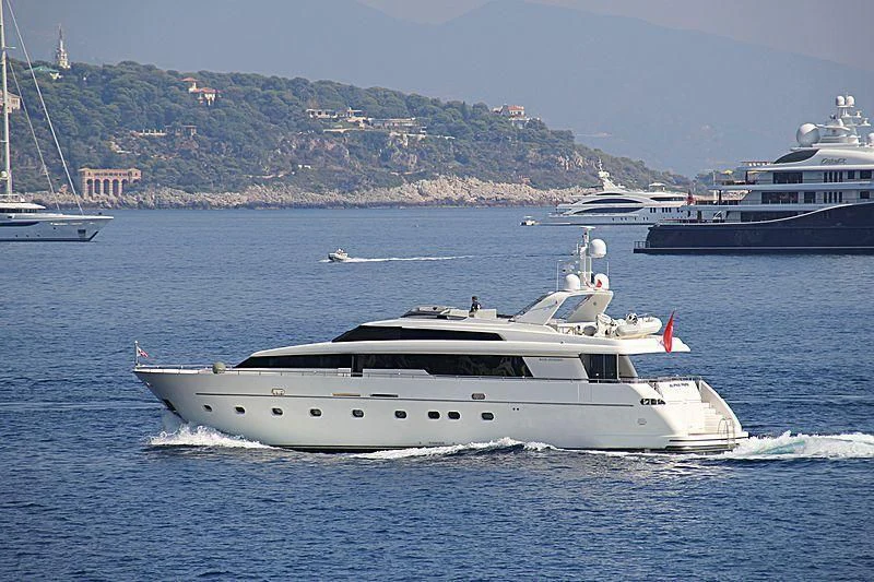 a boat on the water aboard ALPHA PAPA Yacht for Sale