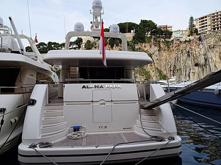 a boat on the water aboard ALPHA PAPA Yacht for Sale