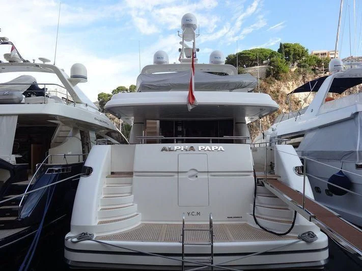a group of boats are parked aboard ALPHA PAPA Yacht for Sale