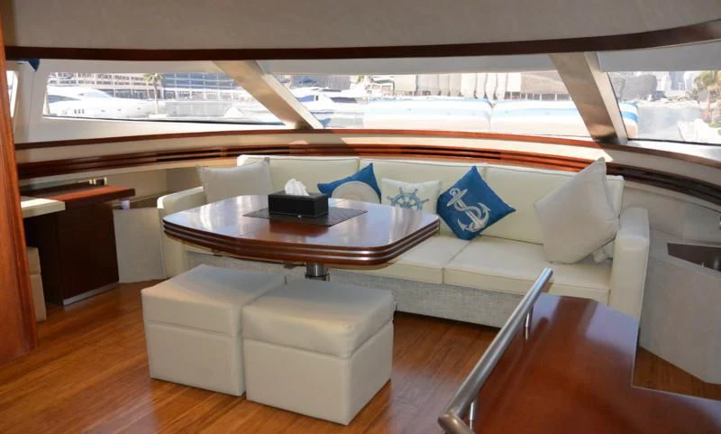 a room with a couch and a table aboard SERDAL Yacht for Sale