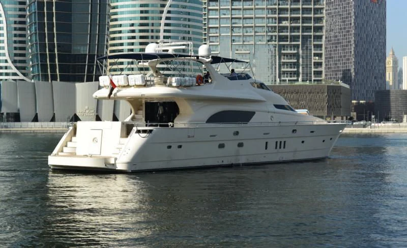 a white boat in the water aboard SERDAL Yacht for Sale