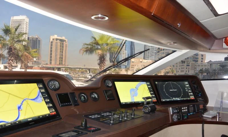 a control panel in a room aboard SERDAL Yacht for Sale