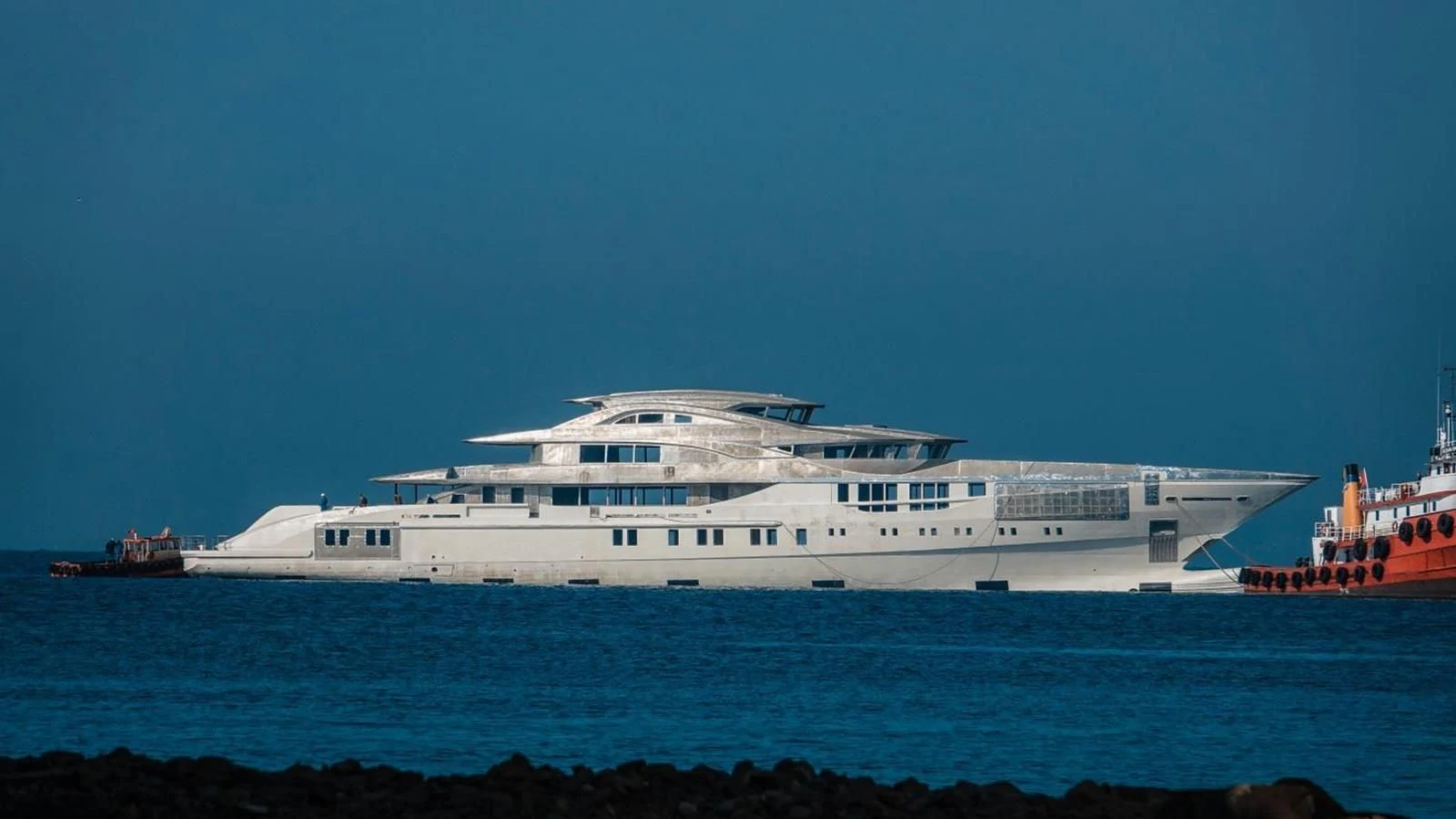 a cruise ship in the water aboard TATIANA Yacht for Sale