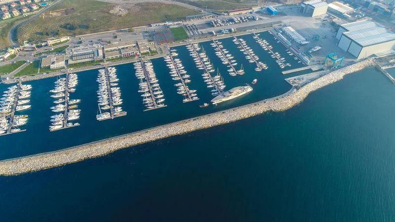 an aerial view of a city aboard TATIANA Yacht for Sale