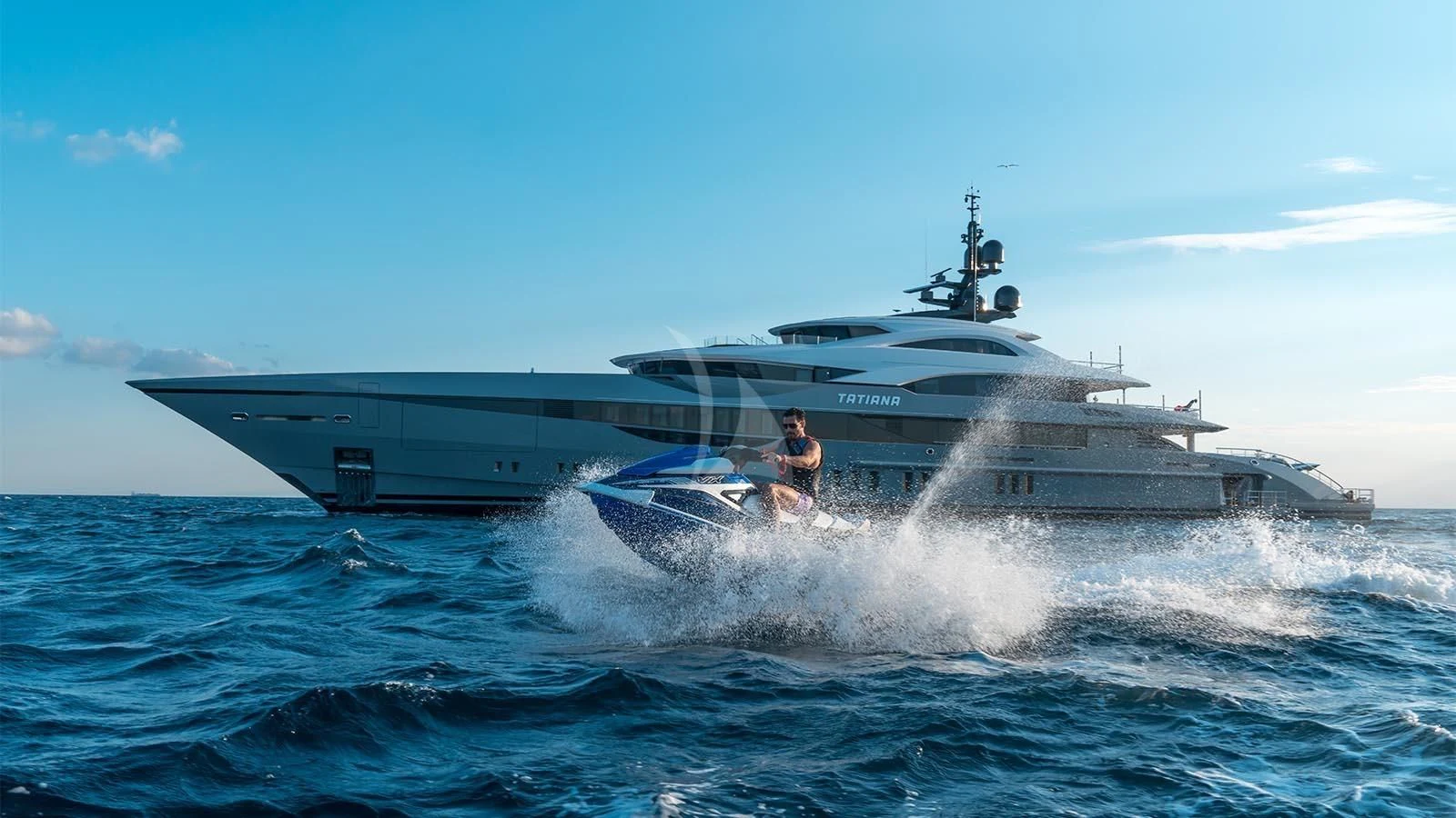a boat in the water aboard TATIANA Yacht for Sale