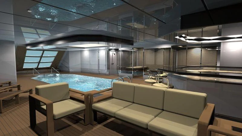 a room with a pool aboard TATIANA Yacht for Sale