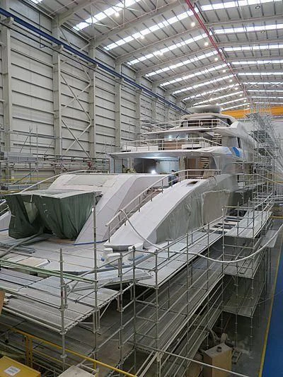 a large factory with many machines aboard TATIANA Yacht for Sale