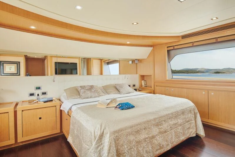 a couple of beds in a room aboard FRIEND'S BOAT Yacht for Charter