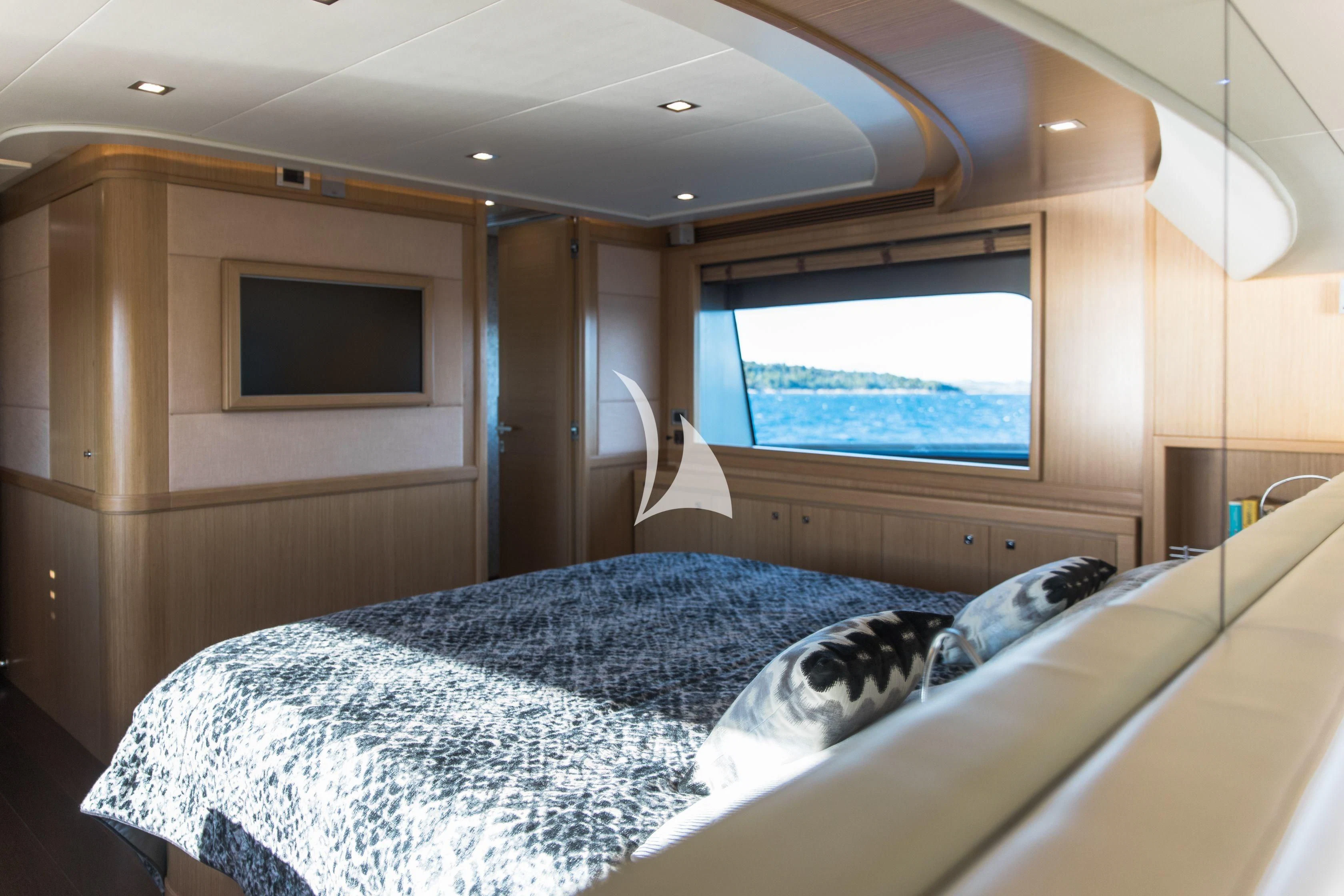 a couple of beds in a room aboard FRIEND'S BOAT Yacht for Charter