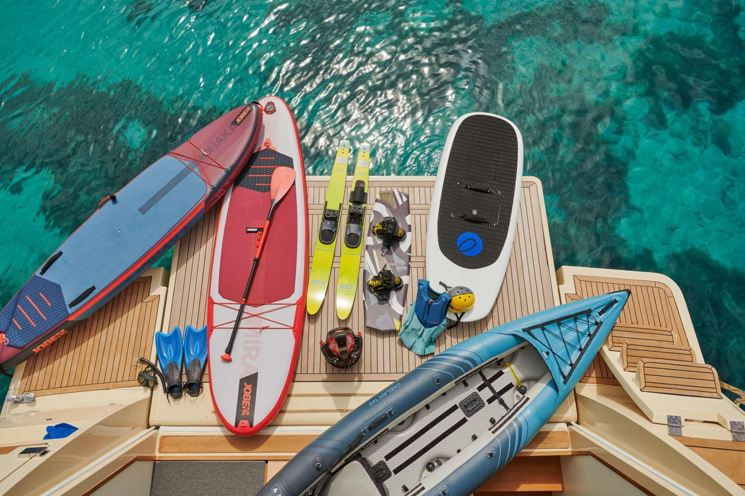 a group of airplanes flying over a city aboard FRIEND'S BOAT Yacht for Charter