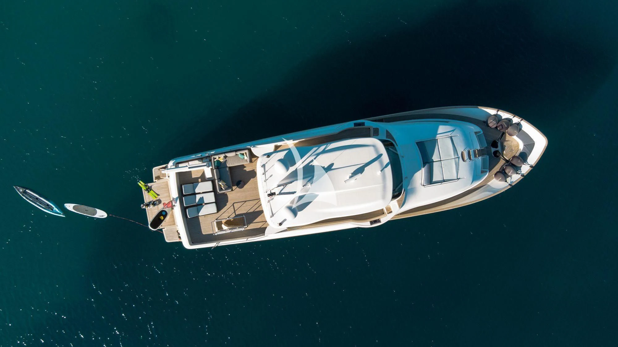 a high angle view of a boat aboard FRIEND'S BOAT Yacht for Charter