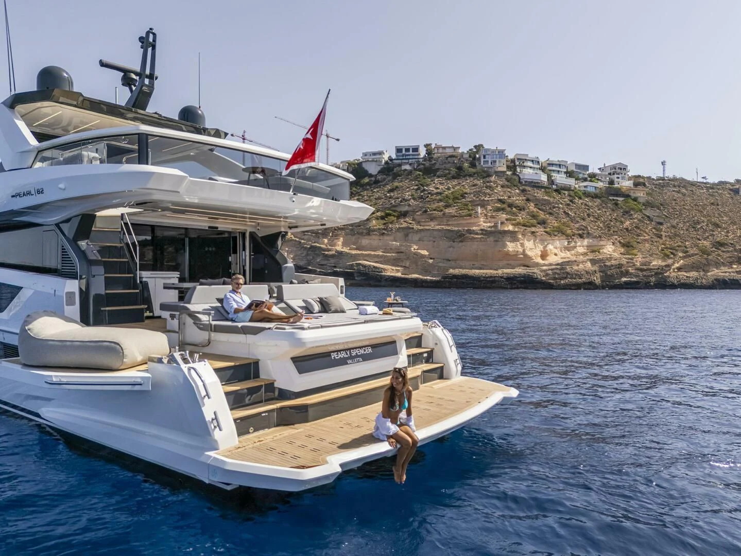 a boat with people on it aboard KNEAD IT Yacht for Sale