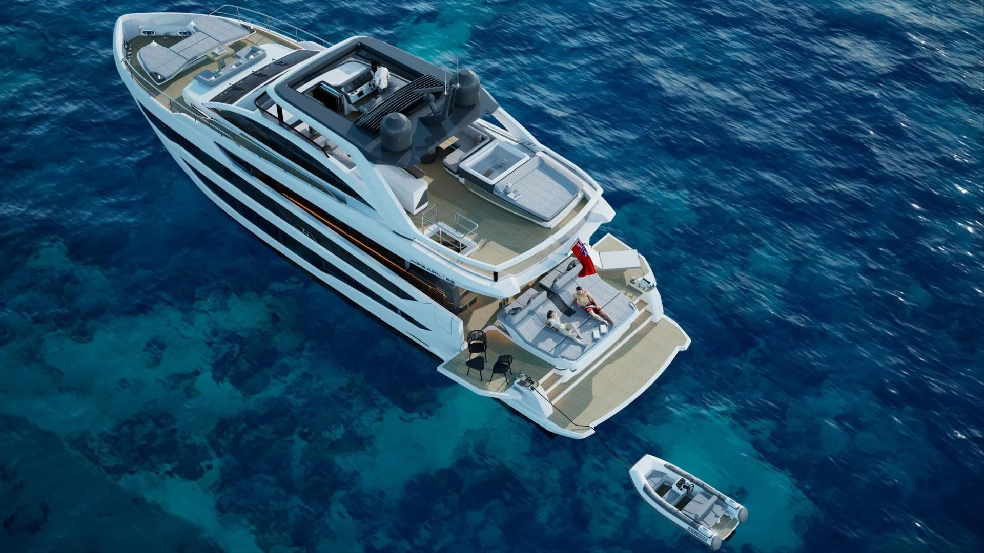 a high angle view of a boat aboard KNEAD IT Yacht for Sale
