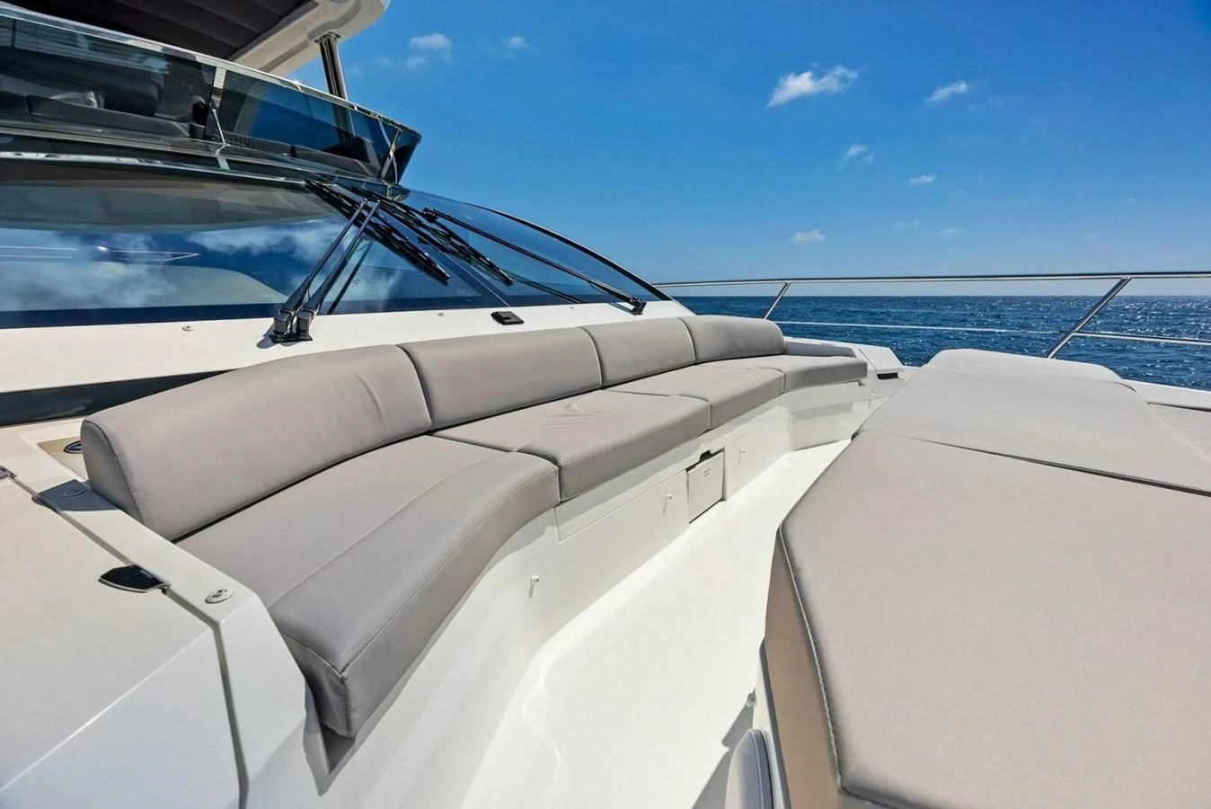 the front of a boat aboard KNEAD IT Yacht for Sale