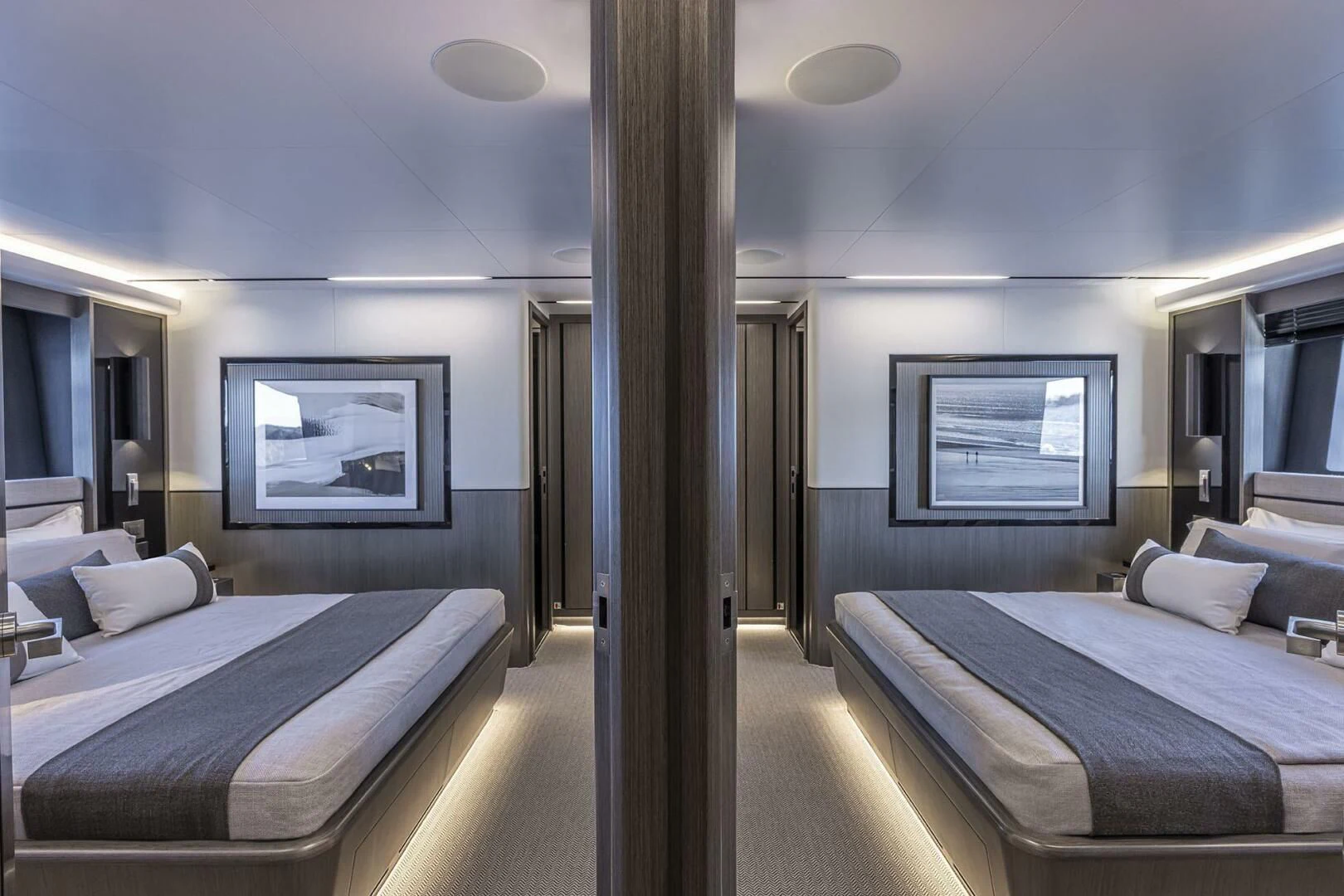 a room with beds and a tv aboard KNEAD IT Yacht for Sale