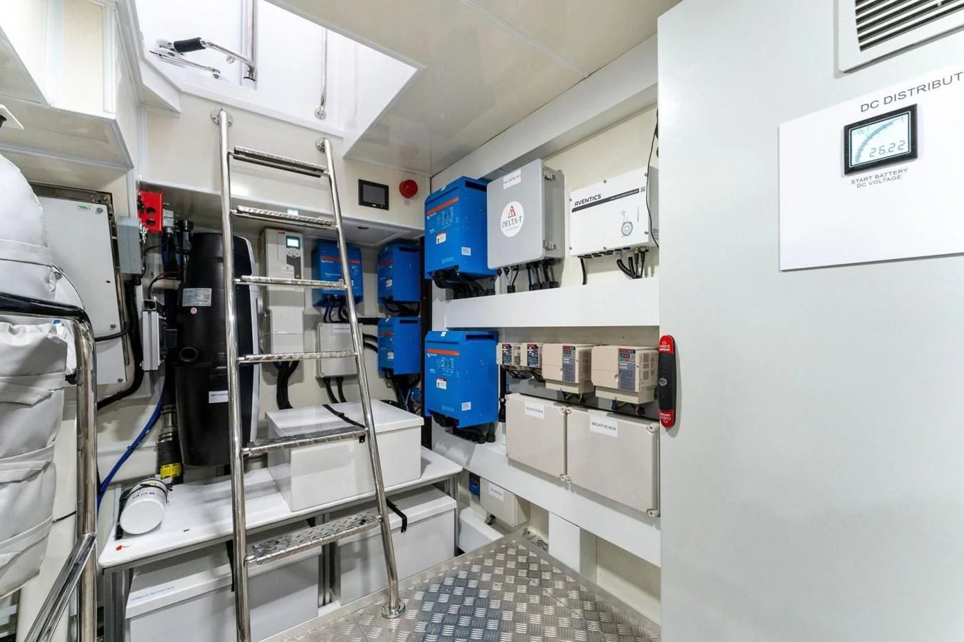 a room with equipment and equipment aboard KNEAD IT Yacht for Sale
