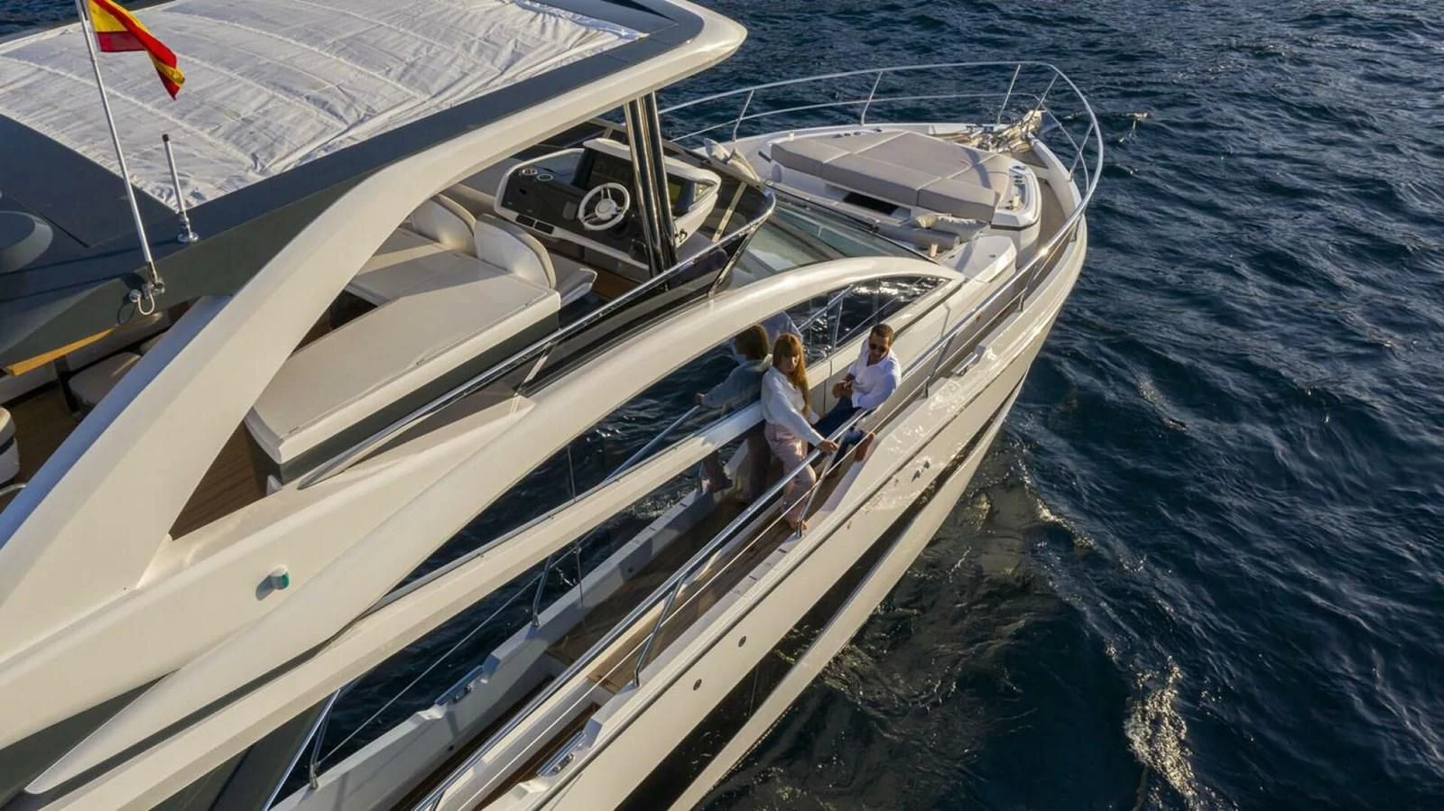 a couple of people on a boat aboard KNEAD IT Yacht for Sale