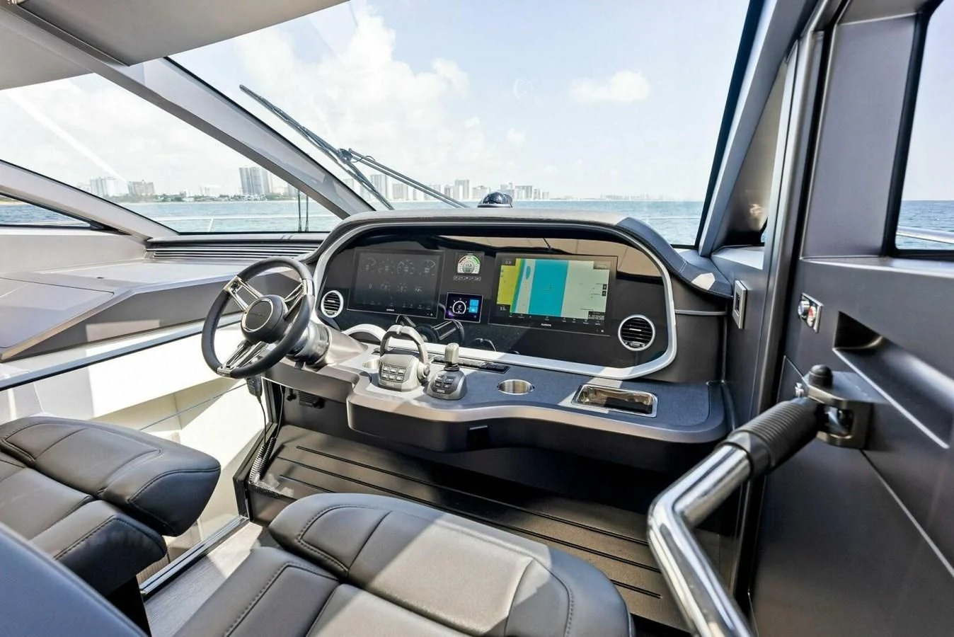 the inside of a car aboard KNEAD IT Yacht for Sale