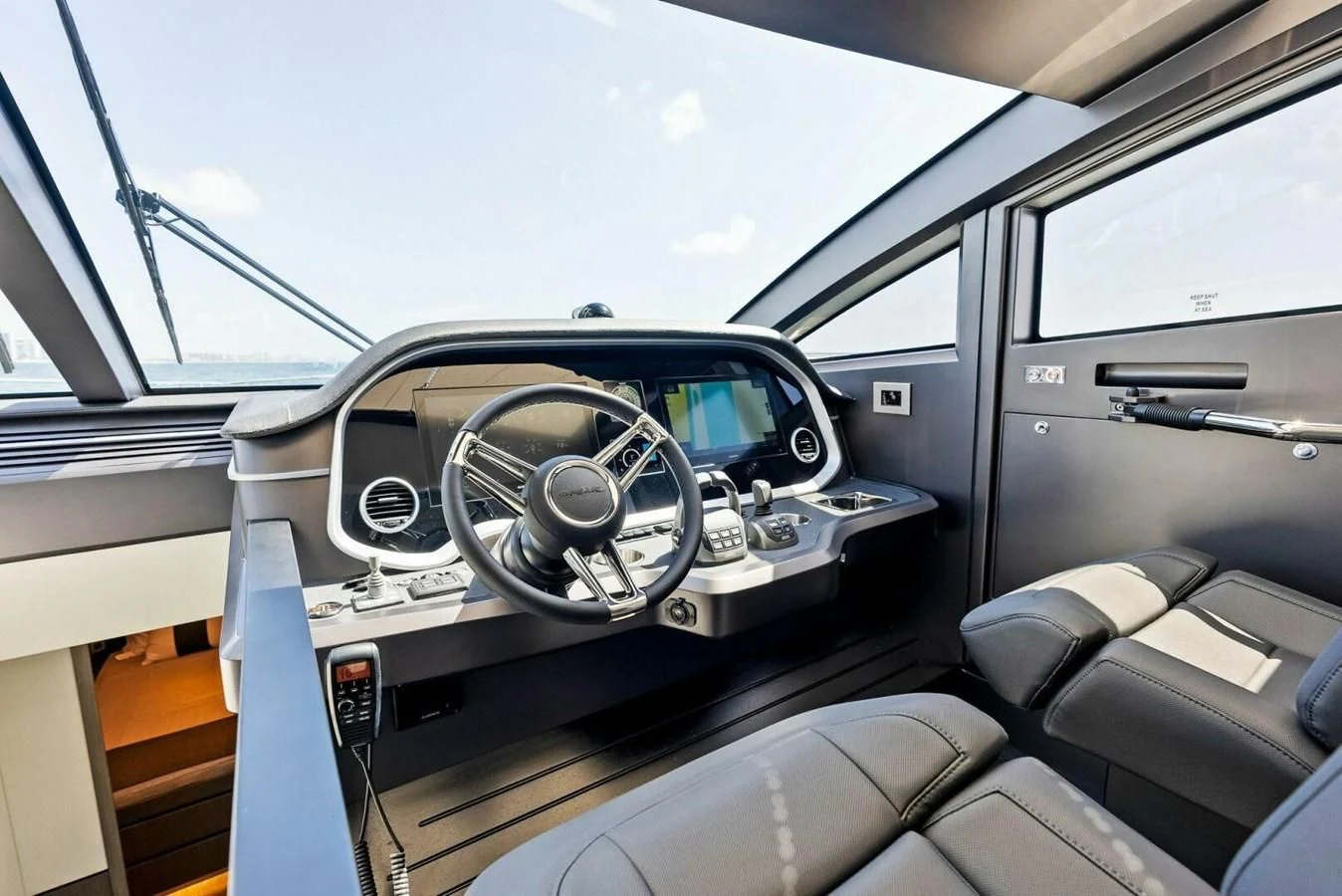 inside of a car aboard KNEAD IT Yacht for Sale