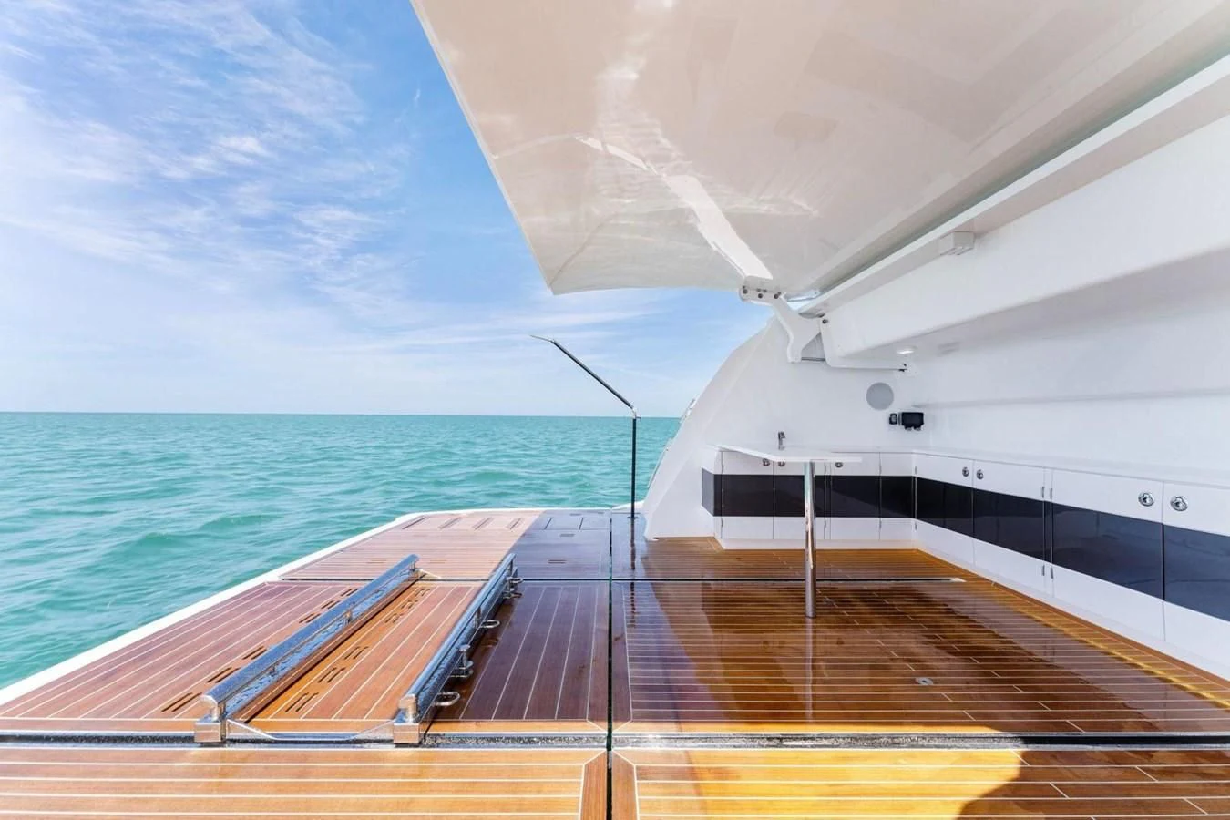 a deck of a boat on the water aboard KNEAD IT Yacht for Sale