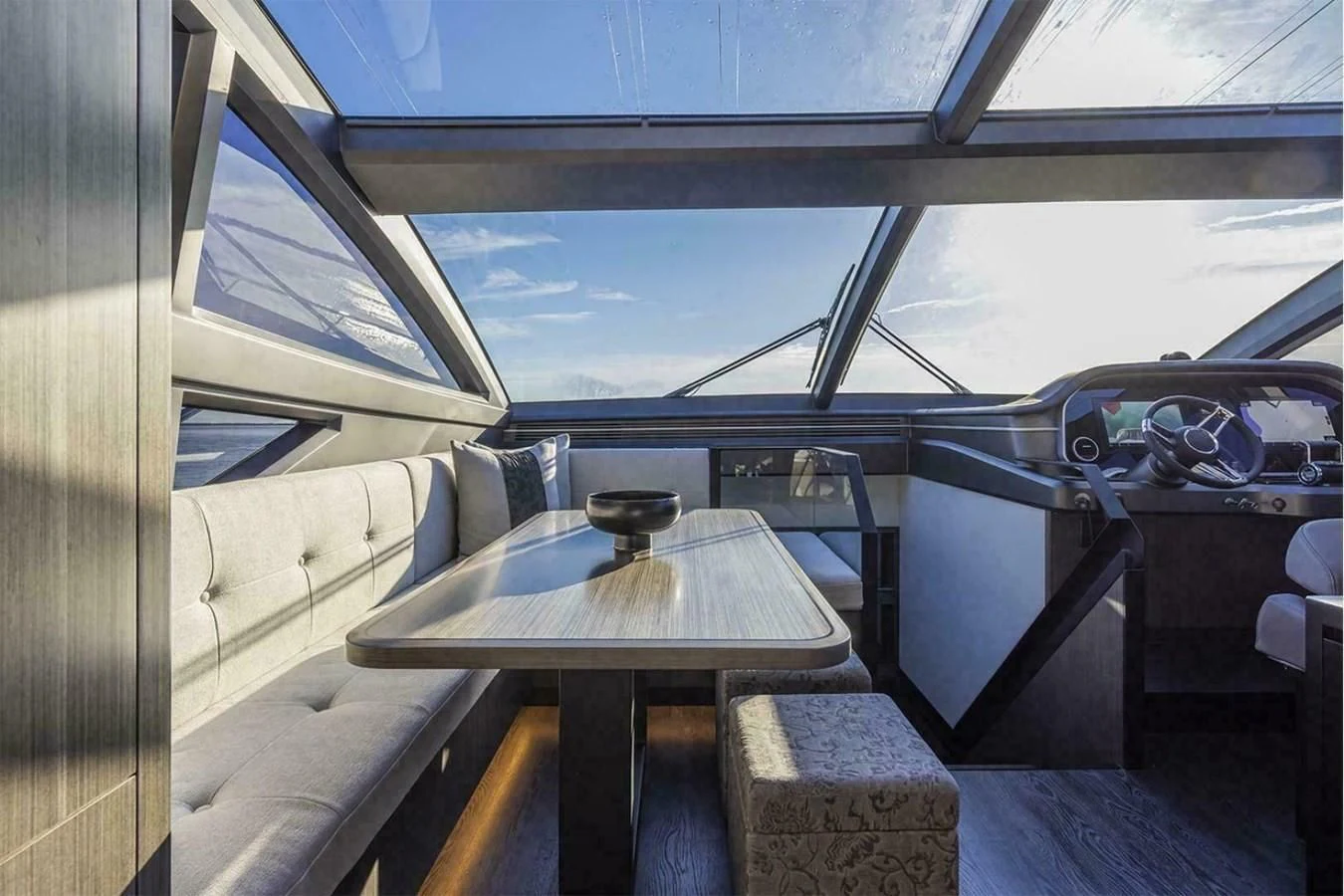 inside of a vehicle aboard KNEAD IT Yacht for Sale