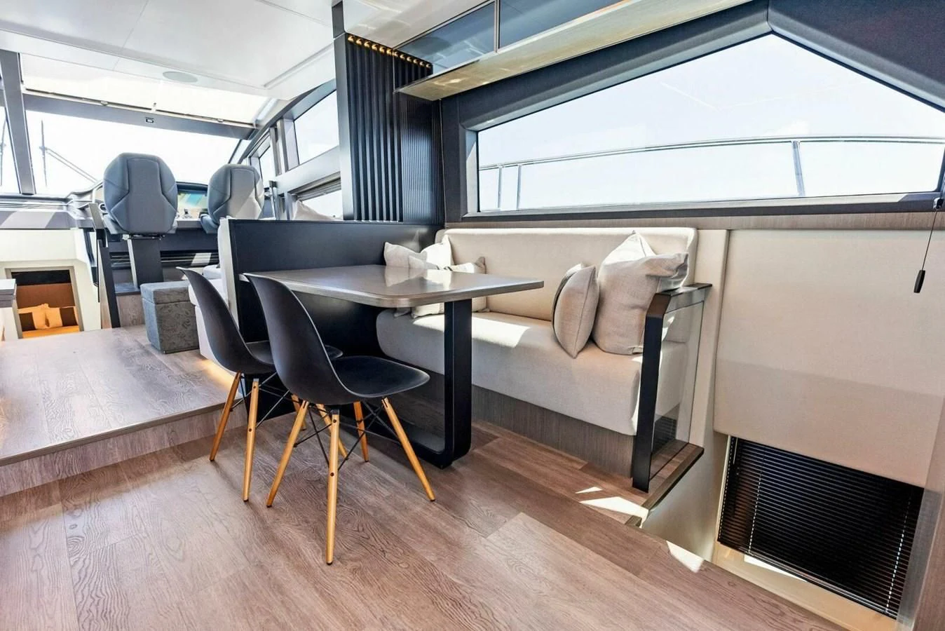 a room with a couch and a table aboard KNEAD IT Yacht for Sale